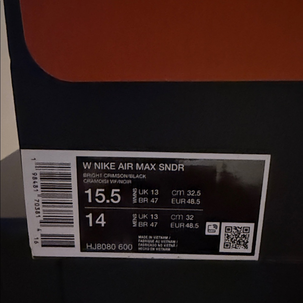 Nike Air Max SNDR - Bright Crimson and Black - Picture 1 of 11